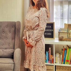Camilla long-sleeve nursing dress