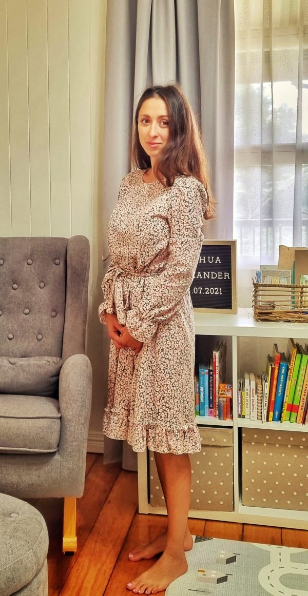 Camilla long-sleeve nursing dress